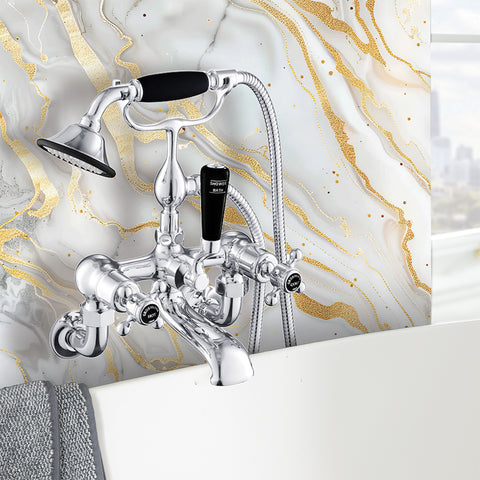 Traditional wall mounted shower mixer tap