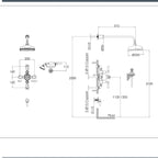 traditional 2 outlet shower valve with shower head and handset 