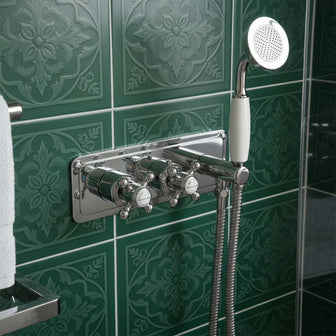 traditional 2 way shower valve with handset - chrome  Main image