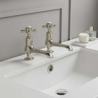 traditional basin pillar taps brushed nickel