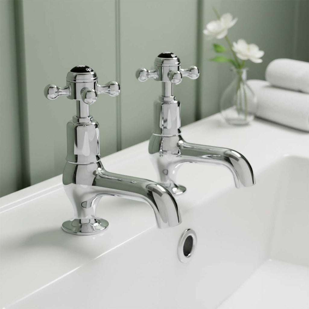 traditional basin pillar taps deck mounted