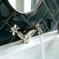 traditional basin tap with waste - polished gold 