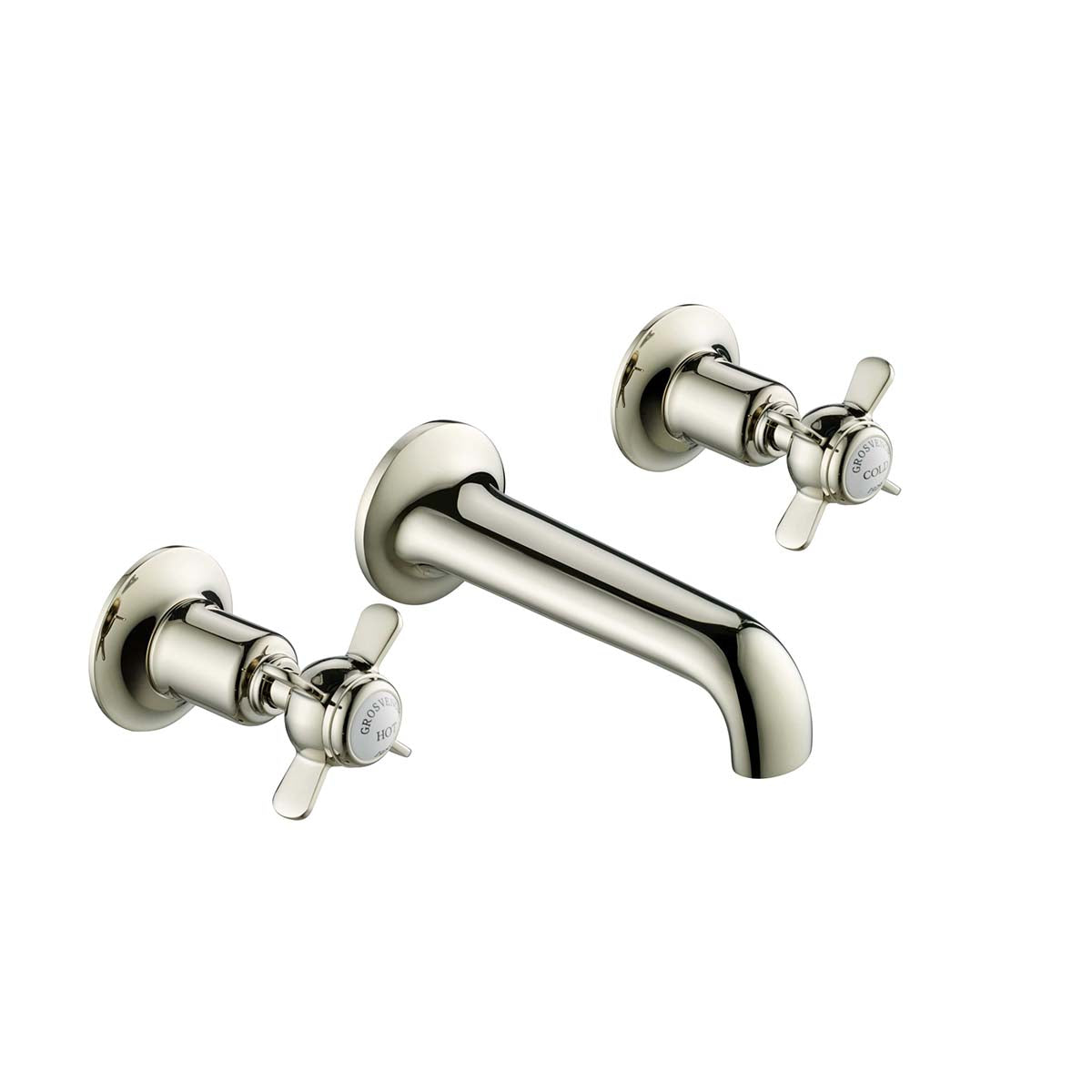 traditional basin tap with crosshead handles - nickel 