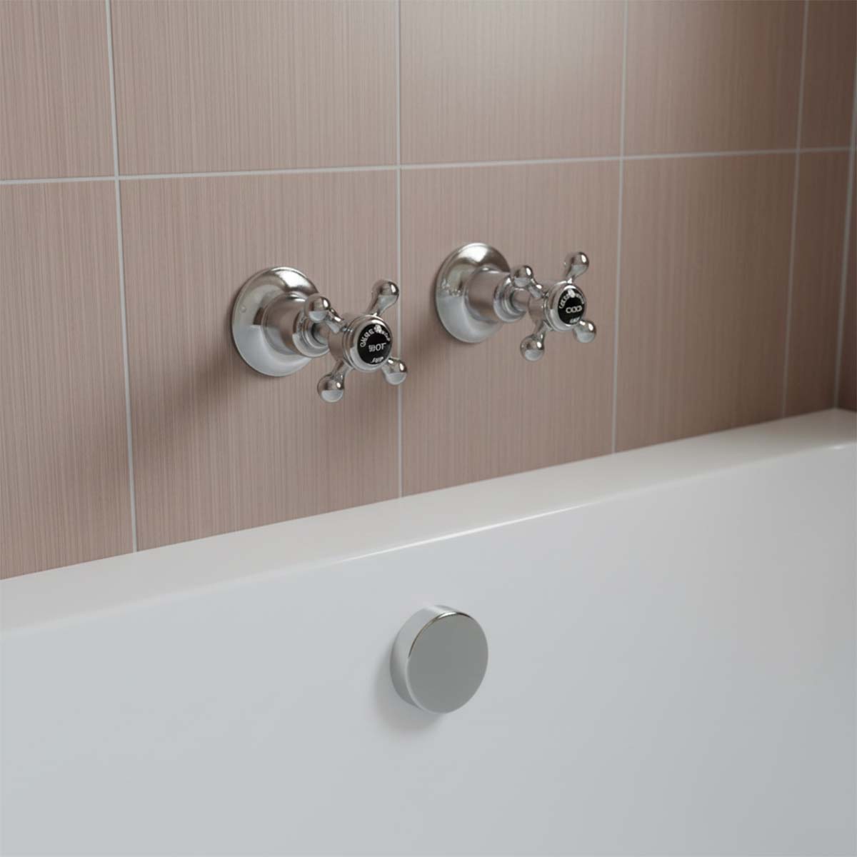 traditional bath on off control valves - chrome