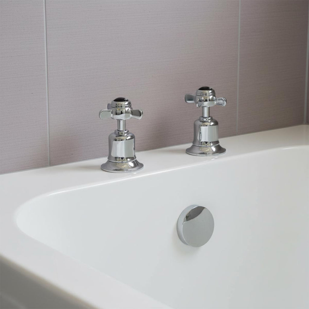 traditional bath side valves - chrome