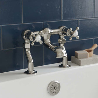traditional bath tap deck mounted - nickel  Main image