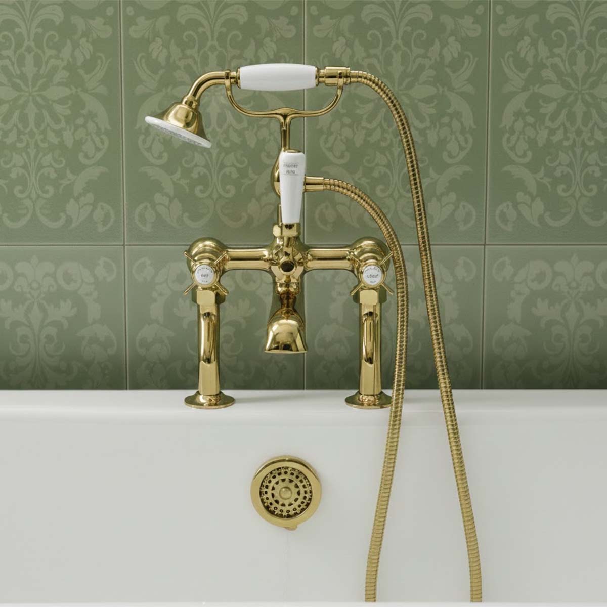 traditional bath taps with shower attachment