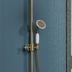 Traditional brushed gold thermostatic shower