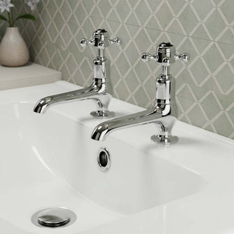 traditional cloakroom pillar taps chrome  Main image