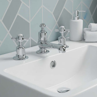 traditional deck mounted 3 hole basin tap Main image