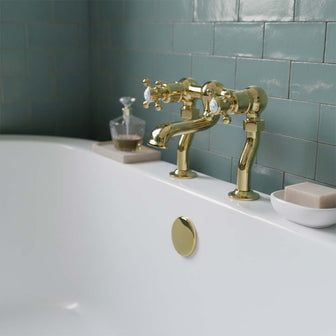 traditional deck mounted bath tap - gold  Main image