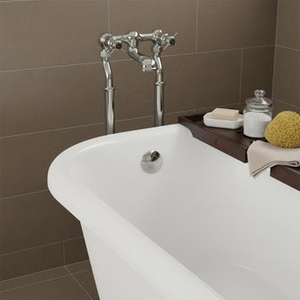 traditional floor standing bath filler taps - chrome  Main image