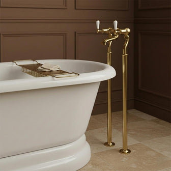 traditional freestanding bath tap - gold  Main image