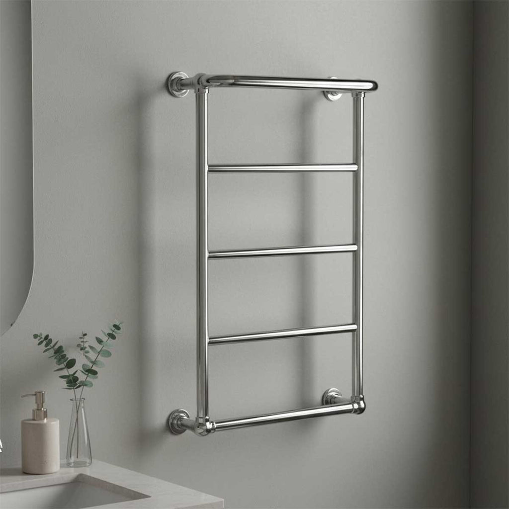 traditional heated towel rail chrome 