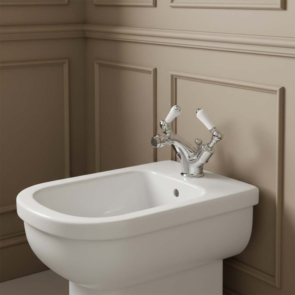 traditional lever bidet mixer tap - chrome  Main image