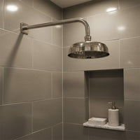 traditional shower head arm brushed nickel