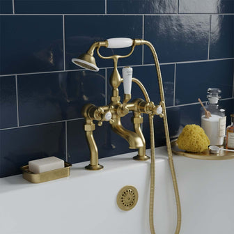 traditional brass shower mixer bath tap Main image