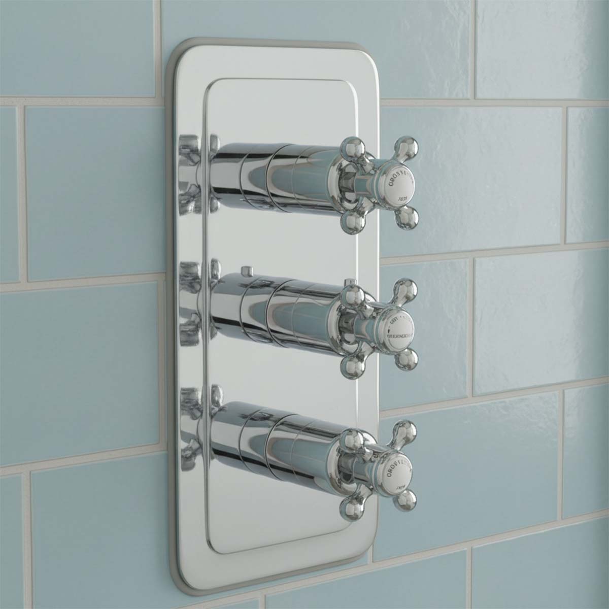 traditional shower valve 3 ways portrait style - chrome 