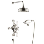 traditional shower valve with shower head and handset - nickel 