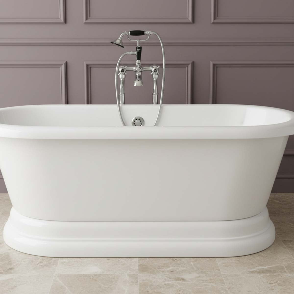 traditional style freestanding bath tap with shower 
