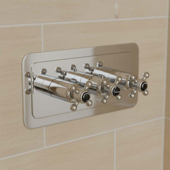 traditional thermostatic shower valve 3 outlet - chrome  Main image