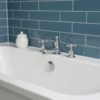traditional three hole deck mounted bath tap