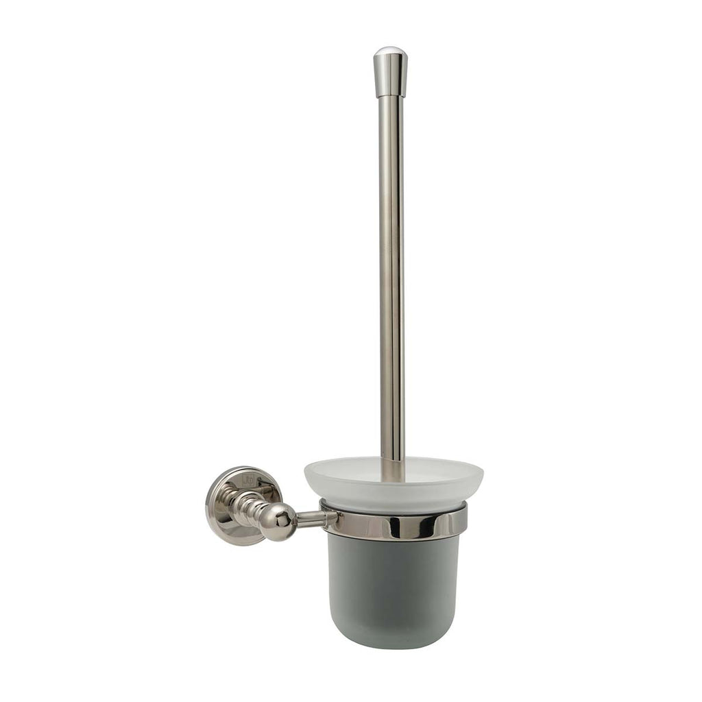 traditional toilet brush with holder - nickel