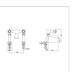 traditional two hols deck mounted bath tap - gold technical 