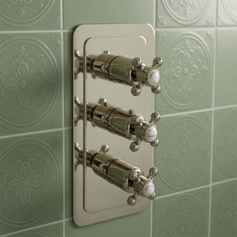 traditional two way concealed shower valve - nickel  Main image