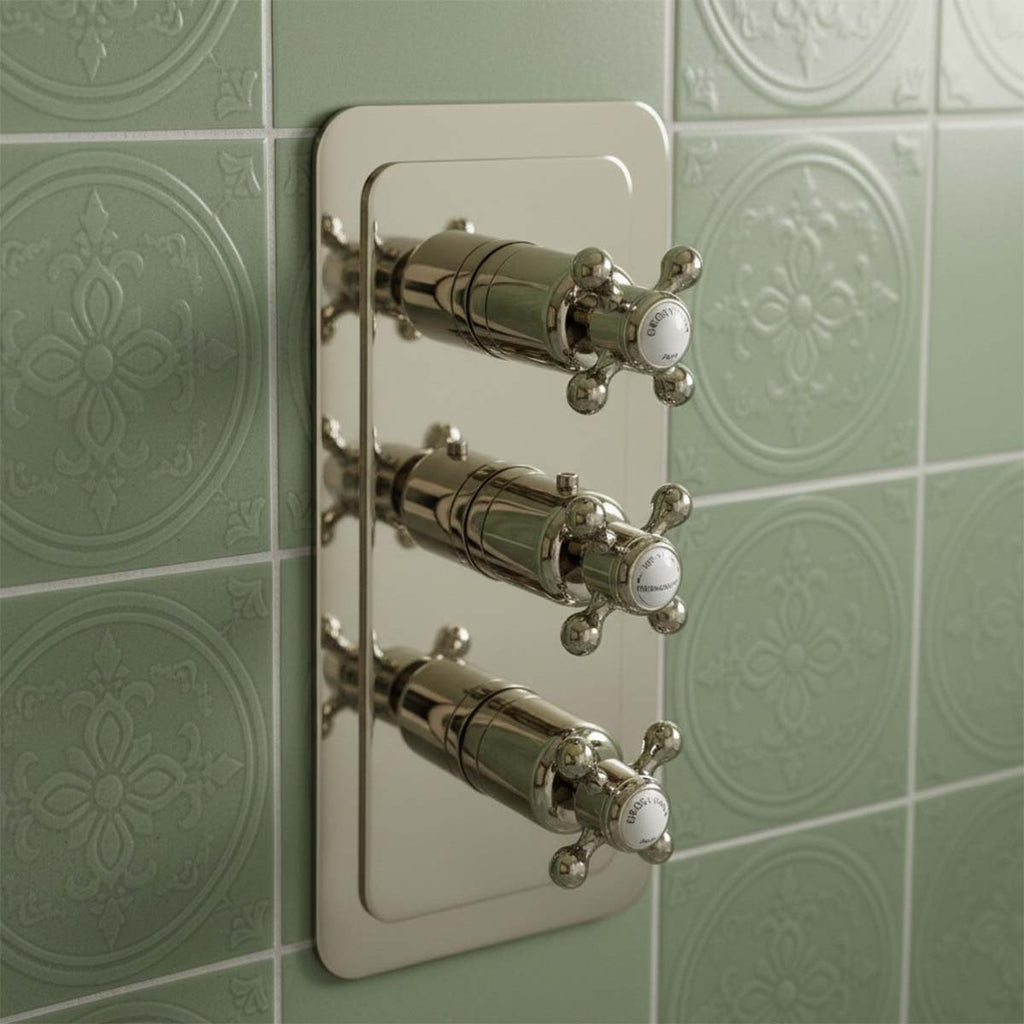 traditional two way concealed shower valve - nickel 