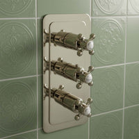 traditional two way concealed shower valve - nickel 