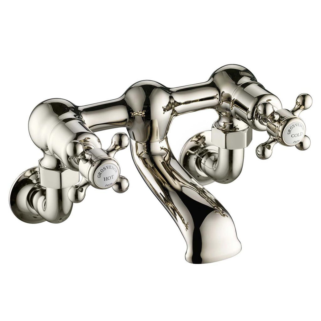 traditional wall mounted bath filler - nickel 