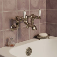 traditional wall mounted bath filler tap - brushed nickel 