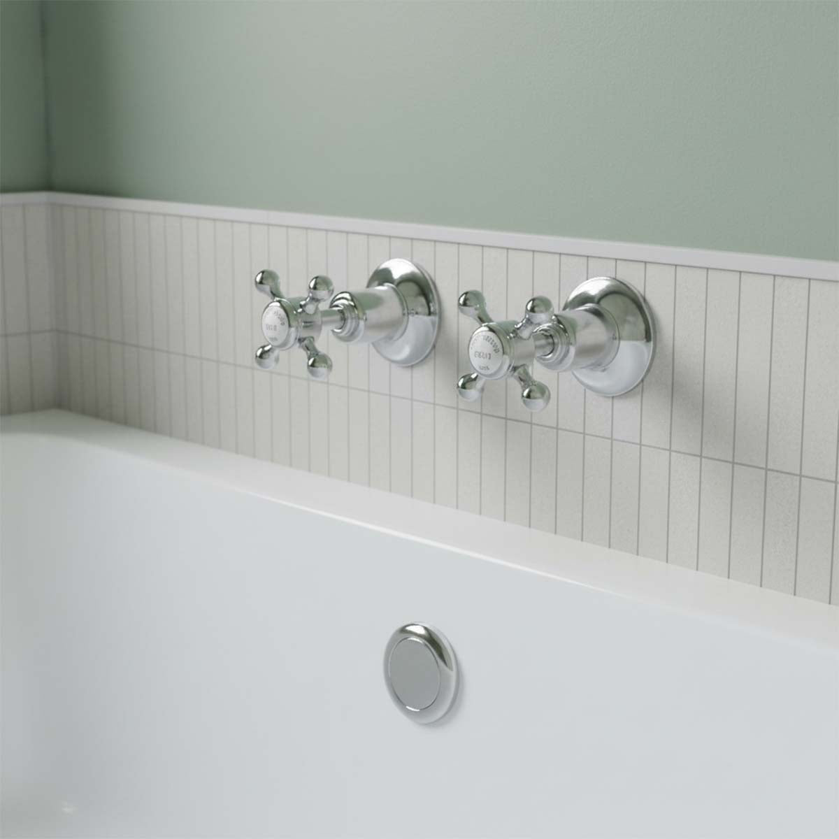 traditional wall mounted bath side valves