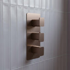 triple control concealed shower valve - bronze 