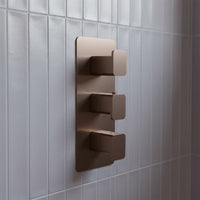 triple control concealed shower valve - bronze 