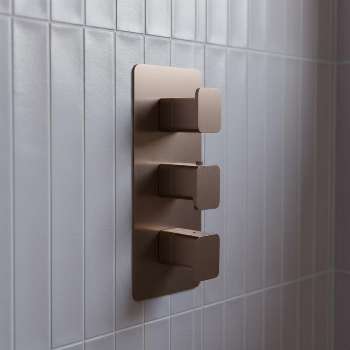 triple control concealed shower valve - bronze 