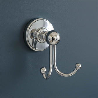 twin traditional bathroom robe hook chrome Main image