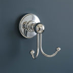 twin traditional bathroom robe hook chrome