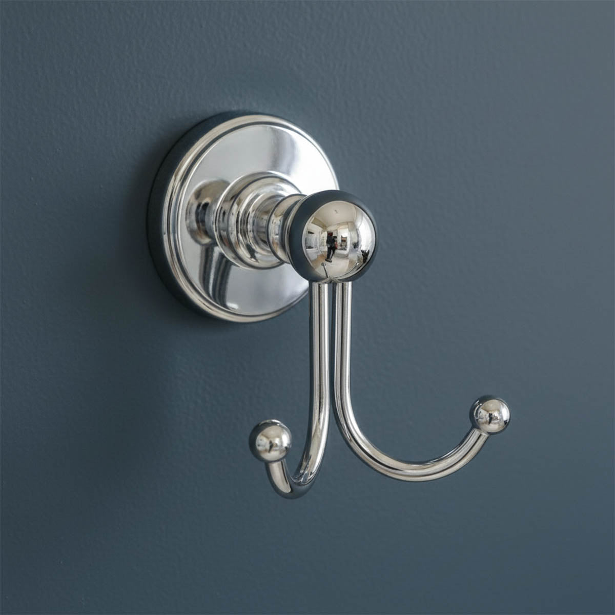 twin traditional bathroom robe hook chrome
