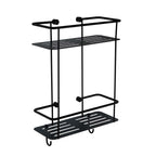 two tier shower basket - matt black