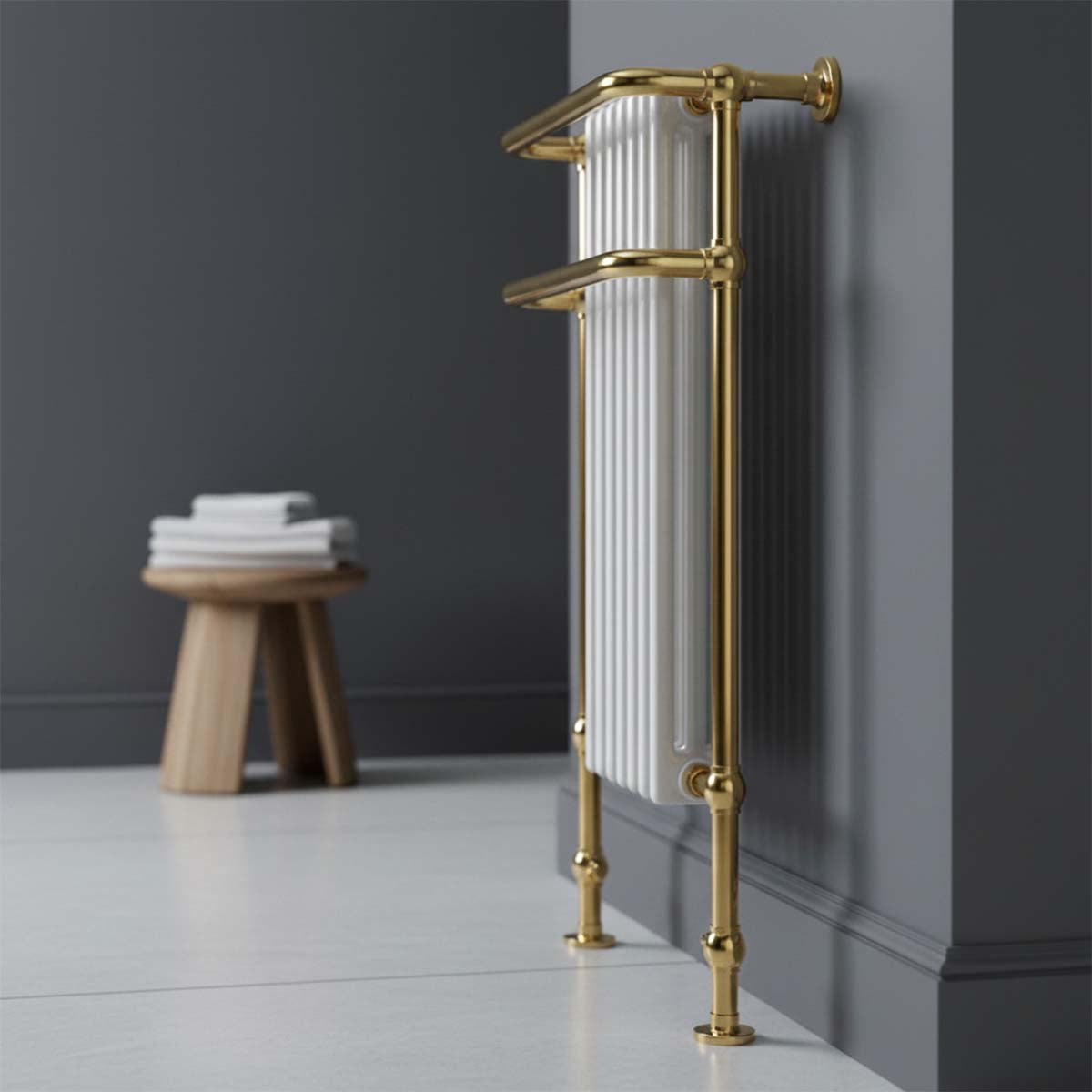 Traditional Towel Radiator - Gold Finish 1130mm X 553mm Secondary image