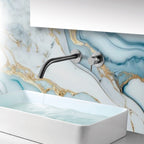 black single lever wall mounted basin mixer tap