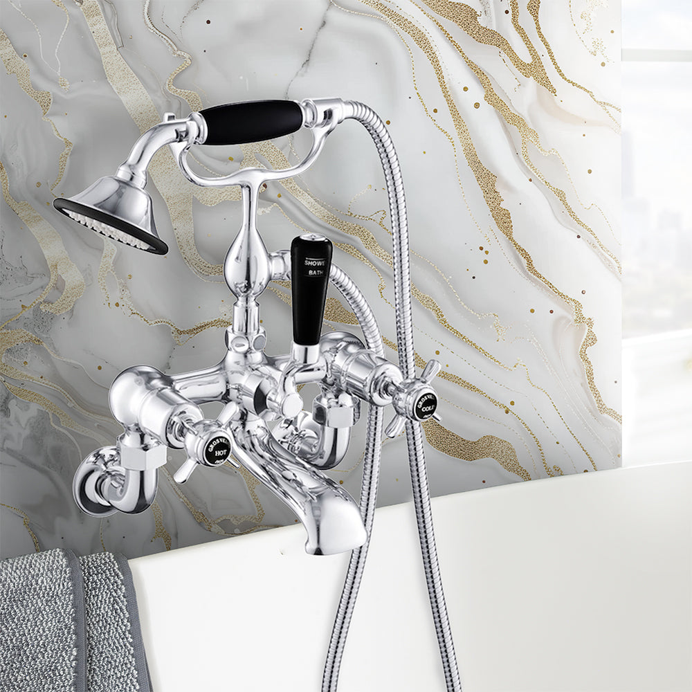 bath mixer tap with handheld shower