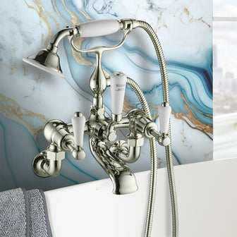 traditional wall mounted bath mixer tap with shower  Main image