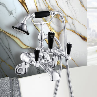 Traditional Wall Mounted Bath Mixer Tap with Handheld Shower Main image