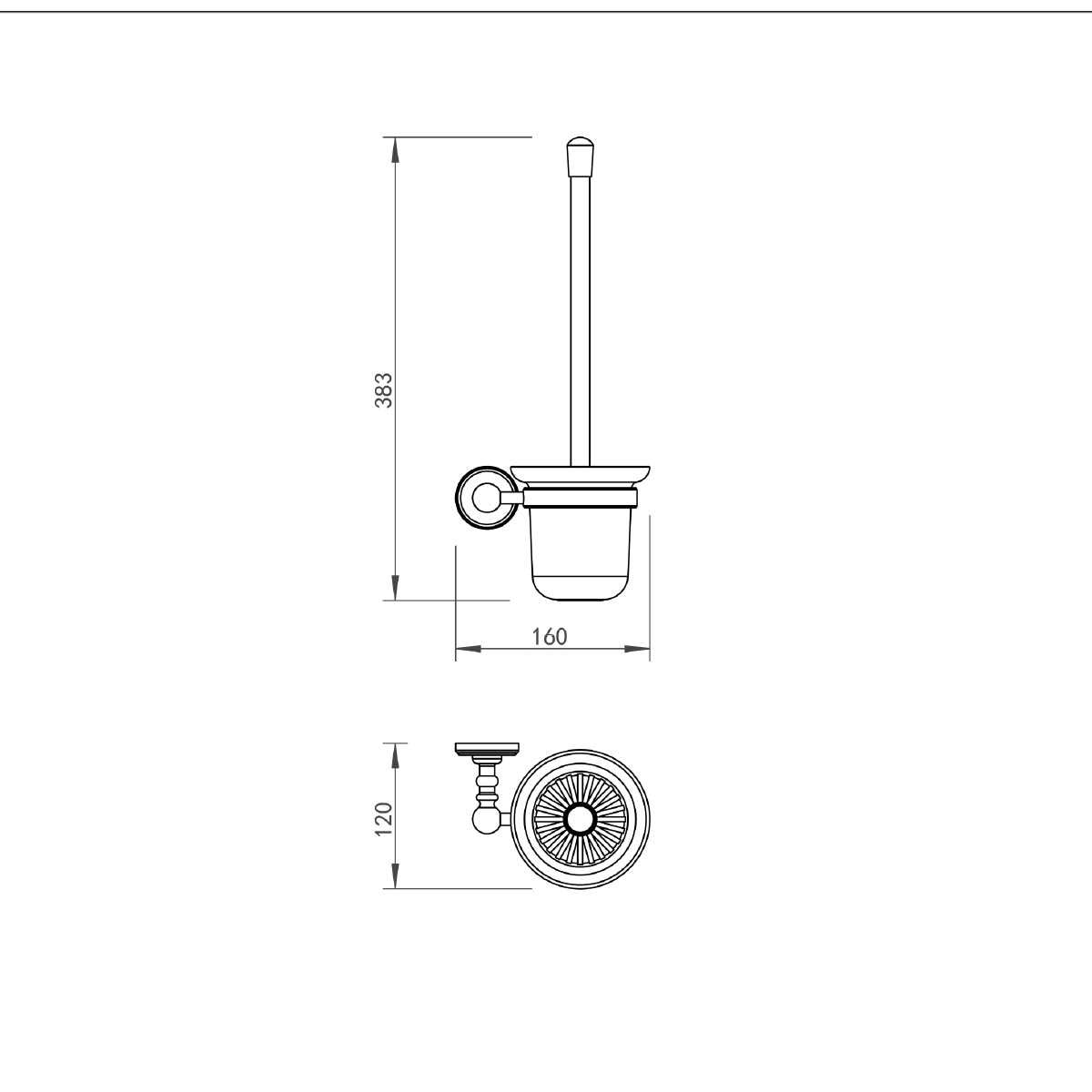 wall hung toilet brush holder