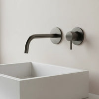 Wall mounted 2 hole basin tap