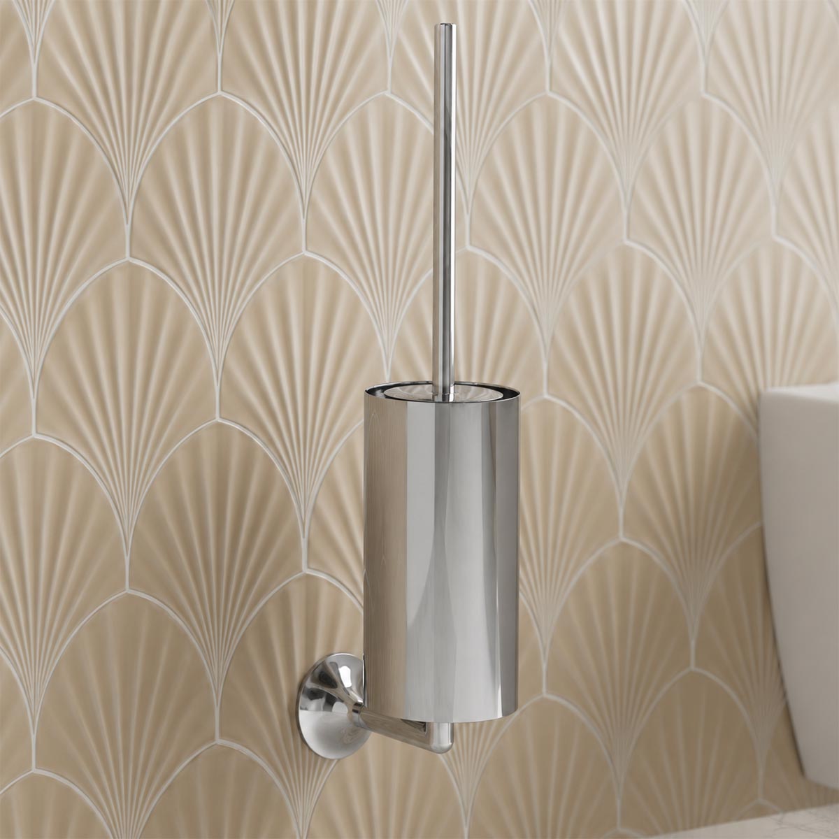 wall mounted Chrome toilet brush holder with brush 