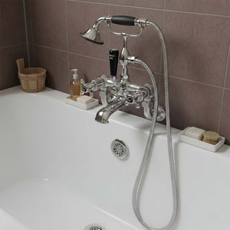 wall mounted bath tap with shower - chrome  Main image